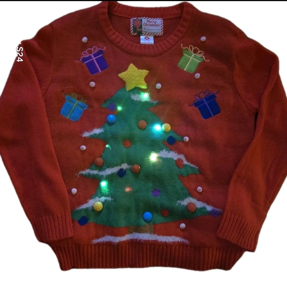 Festive Christmas Tree‎ Light-Up Sweatshirt